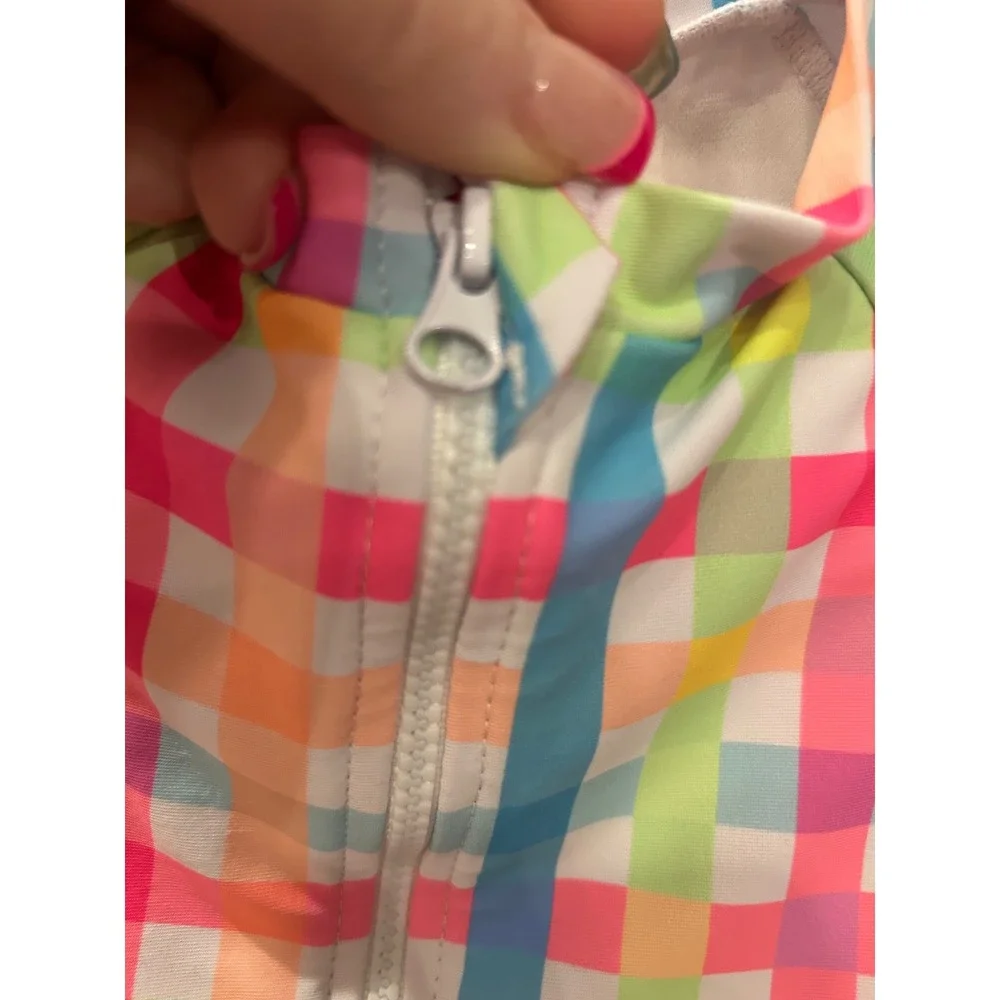 Bmagical Rash Guard‎ Swimsuit Rainbow Plaid Long Sleeve One Piece Swimwear 4T